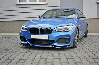 Maxton Front Splitter V.2 BMW 1 F20/F21 M-Power Facelift In Gloss Black
