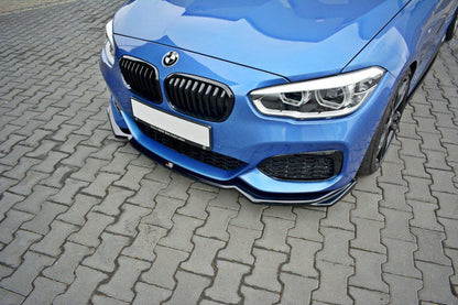 Maxton Front Splitter V.2 BMW 1 F20/F21 M-Power Facelift In Gloss Black