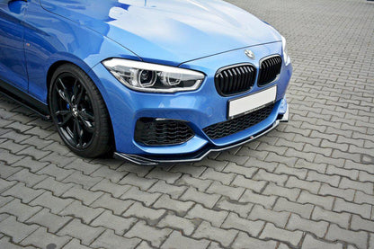 Maxton Front Splitter V.2 BMW 1 F20/F21 M-Power Facelift In Gloss Black