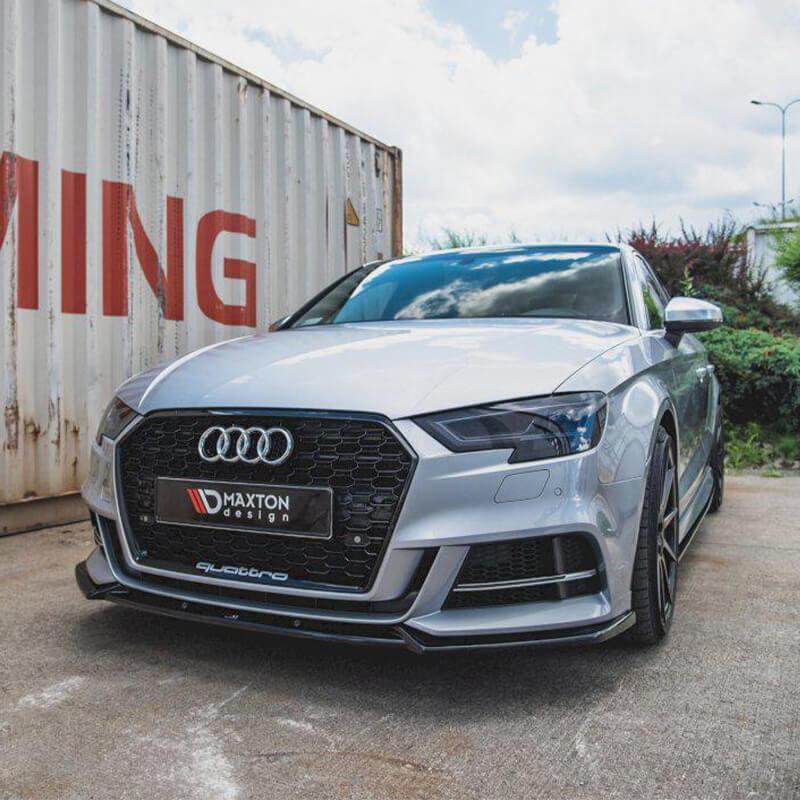 Maxton Front Splitter V.3 Audi S3 Saloon 8V Facelift (2016-2020)