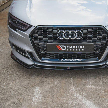 Maxton Front Splitter V.3 Audi S3 Saloon 8V Facelift (2016-2020)