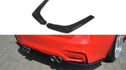 Maxton Rear Side Splitters V.1 BMW M3 F80 (2014-18) Gloss Black