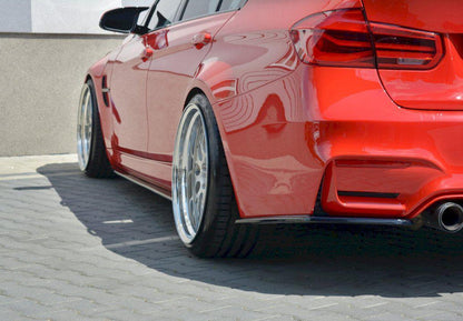 Maxton Rear Side Splitters V.1 BMW M3 F80 (2014-18) Gloss Black