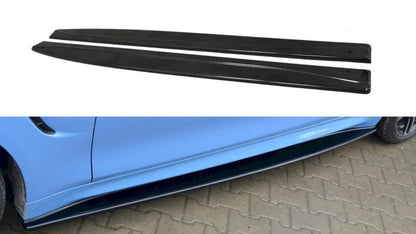 Maxton Side Skirts Diffusers BMW M4 F82/F83 (2014-20) In Gloss Black