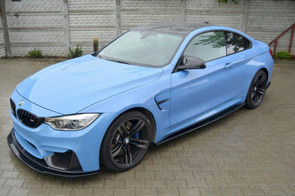 Maxton Side Skirts Diffusers BMW M4 F82/F83 (2014-20) In Gloss Black