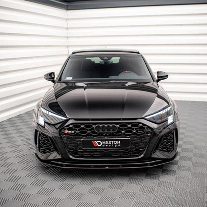 Maxton Street Pro Front Splitter Audi RS3 Sportback 8Y (2020-) in Black