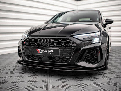 Maxton Street Pro Front Splitter Audi RS3 Sportback 8Y (2020-) in Black
