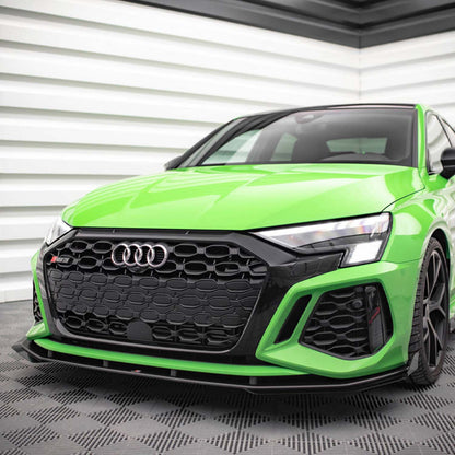 Maxton Street Pro Front Splitter V.1 (+FLAPS) for Audi RS3 8Y (2020-)