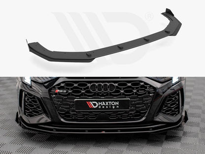 Maxton Street Pro Front Splitter V.1 (+Flaps) Audi RS3 Sportback 8Y (2020-) in Black