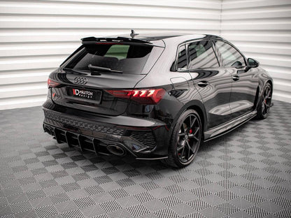 Maxton Street Pro Rear Side Splitters Audi RS3 Sportback 8Y (2020-) in Black