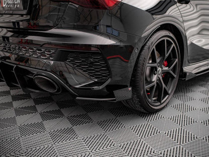 Maxton Street Pro Rear Side Splitters (+Flaps) AUDI RS3 Sportback 8Y (2020-)