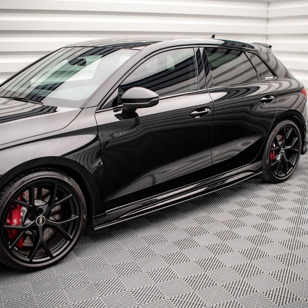 Maxton Street Pro Side Skirts Diffusers AUDI RS3 Sportback 8Y (2020-) in Black