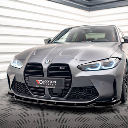 Maxton Design BMW M3/M4 V2 Front Splitter In Gloss Black (G80/G81/G82/G83)