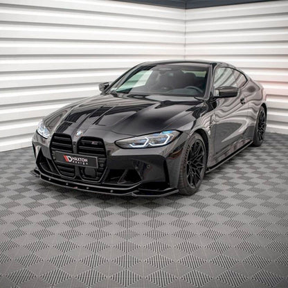 Maxton Design BMW M3/M4 V2 Front Splitter In Gloss Black (G80/G81/G82/G83)