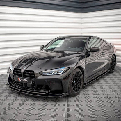 Maxton Design BMW M3/M4 V3 Front Splitter In Gloss Black (G80/G81/G82/G83)
