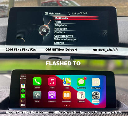 BMW NBTEvo iDrive 4 to iDrive 6 Update + Apple CarPlay Fullscreen
