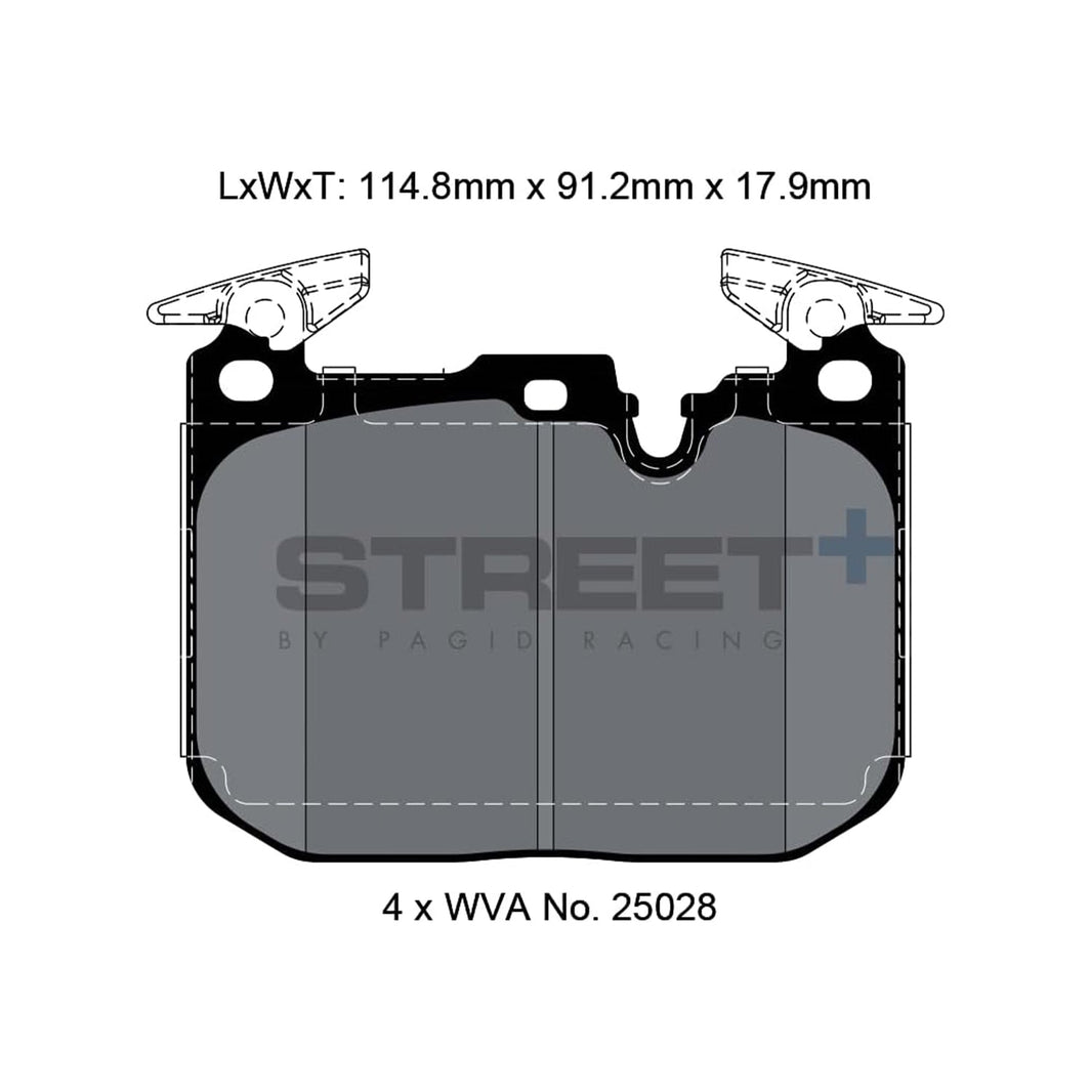 Pagid Street+ Front Brake Pads For BMW F8X M Vehicles (F87 M2, F80 M3 & F82 M4)