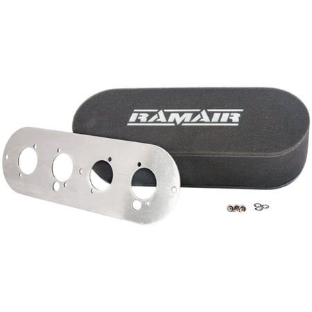 Ramair Twin Carb Air Filter With Baseplate For BMW 2002 (100mm Internal Height)