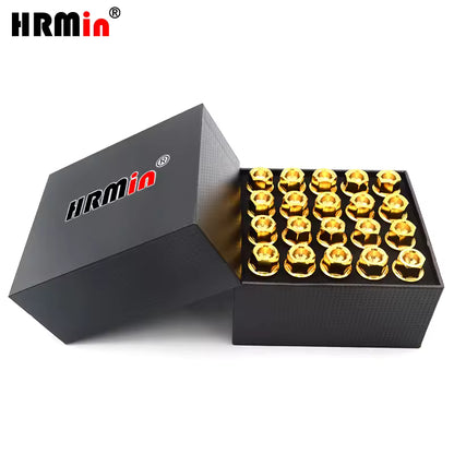 HRMin Gr5 titanium wheel bolt BMW M12/M14x1.25/1.5x28-45mm with lock key JK cone seat