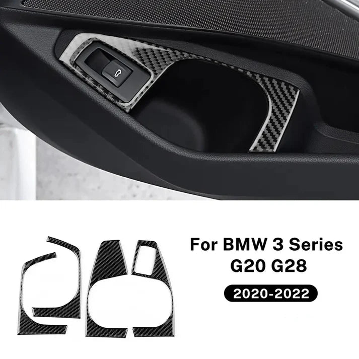 Door Cup Holder Carbon Fiber Trim for BMW G20 Pre-LCI 2019-2022