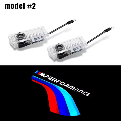 2Pc LED Car Door Welcome puddle. BMW CS M4 G01 G02 G05 G06 G07 G30 G31 G32 G82 G42 G14 G20 G21 G80 G81 G22 G23 G26 X1 X3 X4 X5 X6 X3M X4M X5M X6M M3 M4 M5 M8 F90 F91 F92 F93