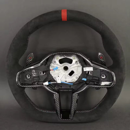 Aftermarket steering wheel fits any BMW with any button configuration, with or without heating and driver assist. BMW CS M4 G01 G02 G05 G06 G07 G30 G31 G32 G82 G42 G14 G20 G21 G80 G81 G22 G23 G26 X1 X3 X4 X5 X6 X3M X4M X5M X6M M3 M4 M5 M8 F90 F91 F92 F93