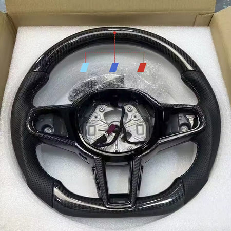 Aftermarket steering wheel fits any BMW with any button configuration, with or without heating and driver assist. BMW CS M4 G01 G02 G05 G06 G07 G30 G31 G32 G82 G42 G14 G20 G21 G80 G81 G22 G23 G26 X1 X3 X4 X5 X6 X3M X4M X5M X6M M3 M4 M5 M8 F90 F91 F92 F93