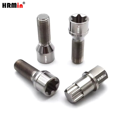 HRMin Gr5 titanium wheel bolt M14x1.25x28-45mm screws Torx cone seat for BMW Mini Toyota SUPRA etc