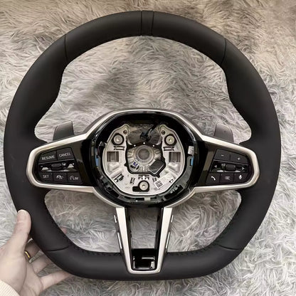 Aftermarket steering wheel fits any BMW with any button configuration, with or without heating and driver assist. BMW CS M4 G01 G02 G05 G06 G07 G30 G31 G32 G82 G42 G14 G20 G21 G80 G81 G22 G23 G26 X1 X3 X4 X5 X6 X3M X4M X5M X6M M3 M4 M5 M8 F90 F91 F92 F93
