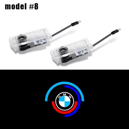 2Pc LED Car Door Welcome puddle. BMW CS M4 G01 G02 G05 G06 G07 G30 G31 G32 G82 G42 G14 G20 G21 G80 G81 G22 G23 G26 X1 X3 X4 X5 X6 X3M X4M X5M X6M M3 M4 M5 M8 F90 F91 F92 F93