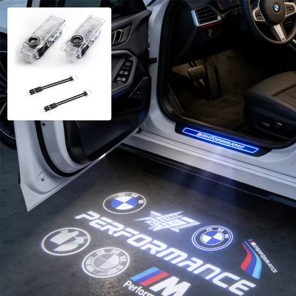 2Pc LED Car Door Welcome puddle. BMW CS M4 G01 G02 G05 G06 G07 G30 G31 G32 G82 G42 G14 G20 G21 G80 G81 G22 G23 G26 X1 X3 X4 X5 X6 X3M X4M X5M X6M M3 M4 M5 M8 F90 F91 F92 F93