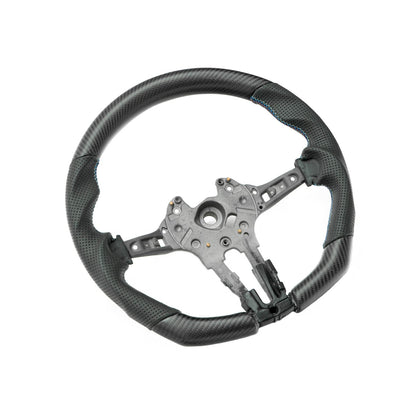 SHFT BMW F Series Flat Bottom Steering Wheel In Matte Carbon & Perforated Leather