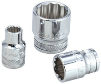 BOXO 3/8" 12PT Socket - Sizes 7mm to 21mm