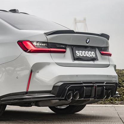 SOOQOO BMW M3 G80 G81 Type-A Prepreg Carbon Fiber Rear Diffuser Set