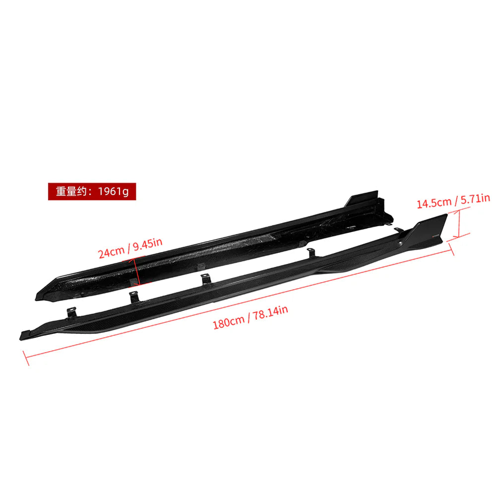 SOOQOO BMW X5M F95 Prepreg Carbon Fiber Side Skirt