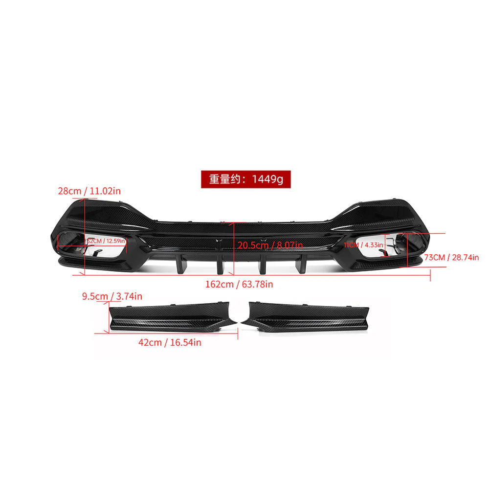 SOOQOO BMW G16 Carbon Fiber Diffuser