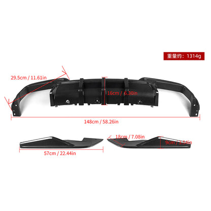 SOOQOO BMW M8 F91 F92 Carbon Fiber Diffuser