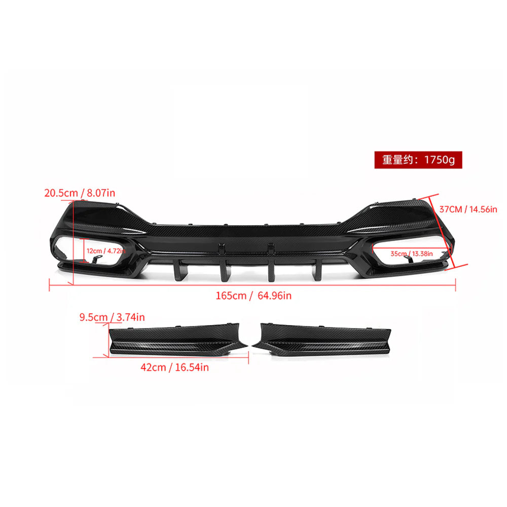 SOOQOO BMW G14 G15 Carbon Fiber Diffuser