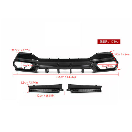 SOOQOO BMW G14 G15 Carbon Fiber Diffuser
