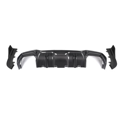 SooQoo BMW G22 G23 4 Series Rear Diffuser In Gloss Carbon Fibre