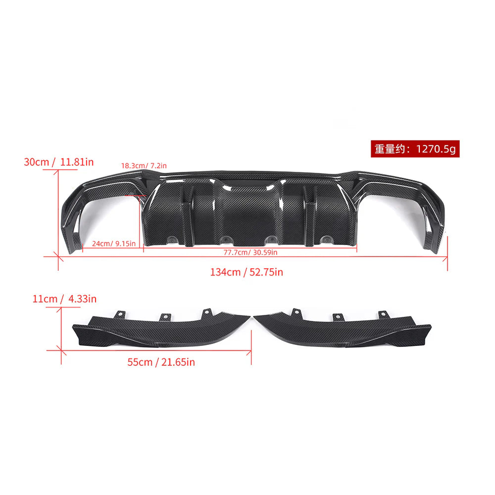SOOQOO BMW G22 G23 Prepreg Carbon Fiber Diffuser