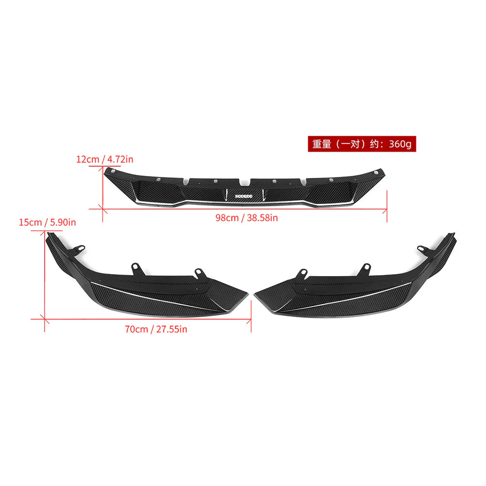 SOOQOO BMW M2 G87 Type-B Prepreg Carbon Fiber Front Lip
