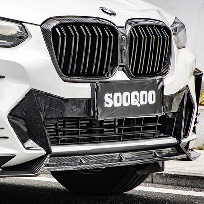 SOOQOO BMW X3 G01 X4 G02 LCI Type-A Prepreg Carbon Fiber Front Lip