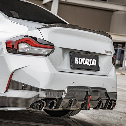 SooQoo BMW G42 M240i Rear Diffuser In Gloss Carbon Fibre