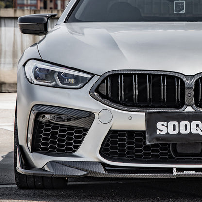 SooQoo BMW M8 F91 F92 F93 Front Splitter In Gloss Carbon Fibre