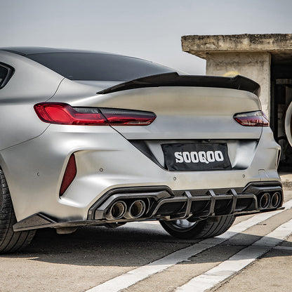 SooQoo BMW M8 F91 F92 Aggressive Rear Diffuser In Gloss Carbon Fibre