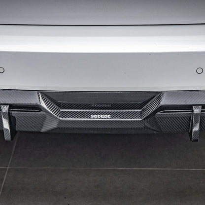 SooQoo BMW X3 G01 LCI Aggressive Rear Diffuser In Gloss Carbon Fibre