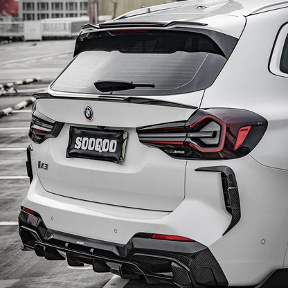 SOOQOO BMW iX3 G08 BEV X3 G01 Carbon Fiber Roof Spoiler