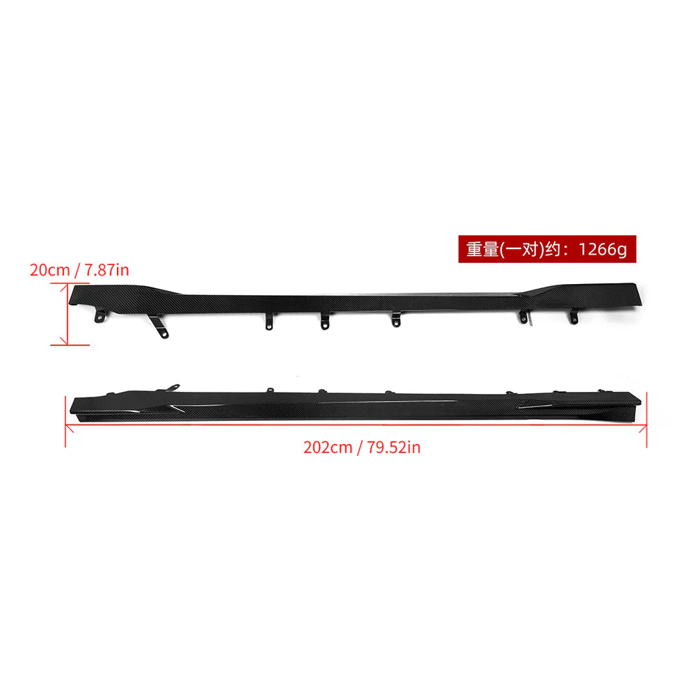 SOOQOO BMW M2 G87 Carbon Fiber Side Skirt