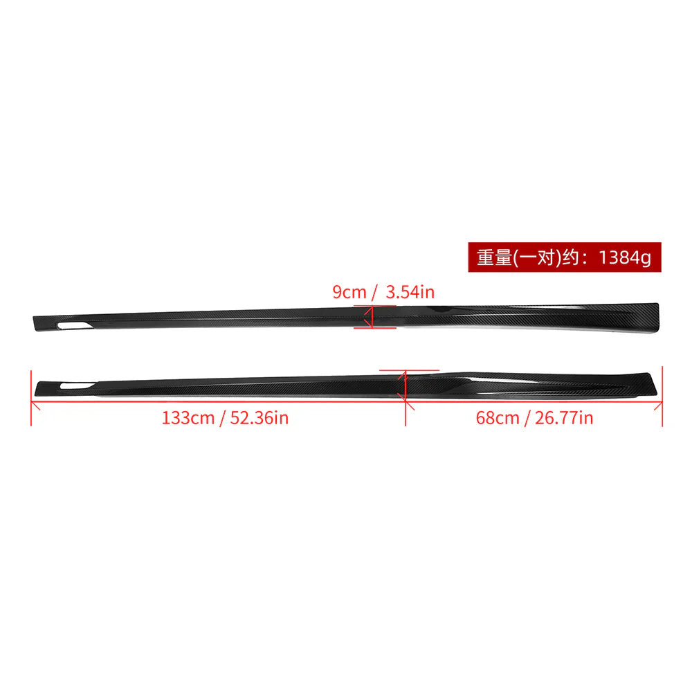 SOOQOO BMW X3M F97 X4M F98 Type-A Prepreg Carbon Fiber Side Skirt